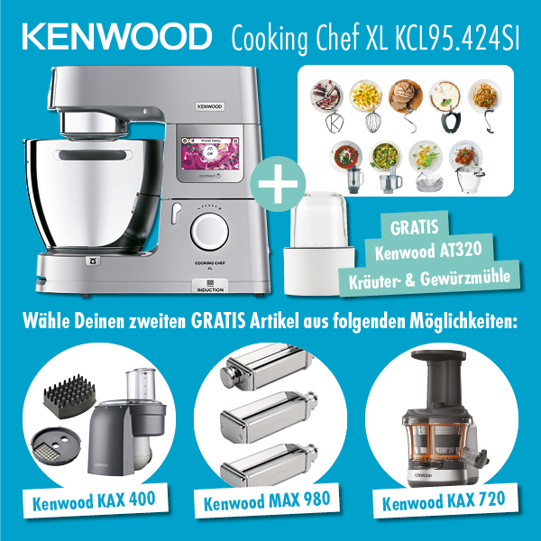 Kenwood KCL 95424 Cooking Chef XL Connect  – Küchenmaschine mit Kochfunktion & GRATIS Zubehör