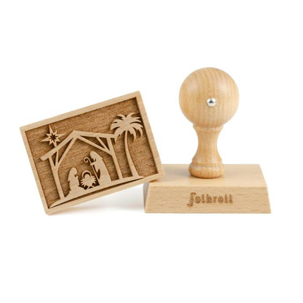Folkroll Keksstempel Weihnachtskrippe 70x50mm