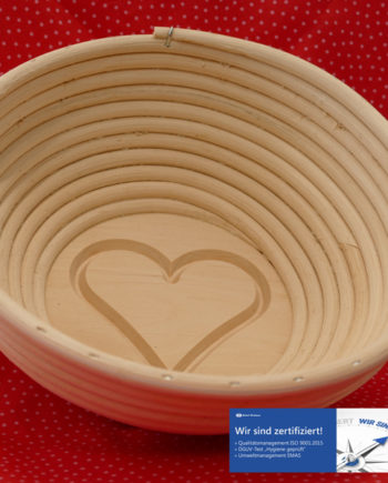 Birnbaum® Gärkörbe aus Peddigrohr - Original „Made in Germany“ - Gravur Herz