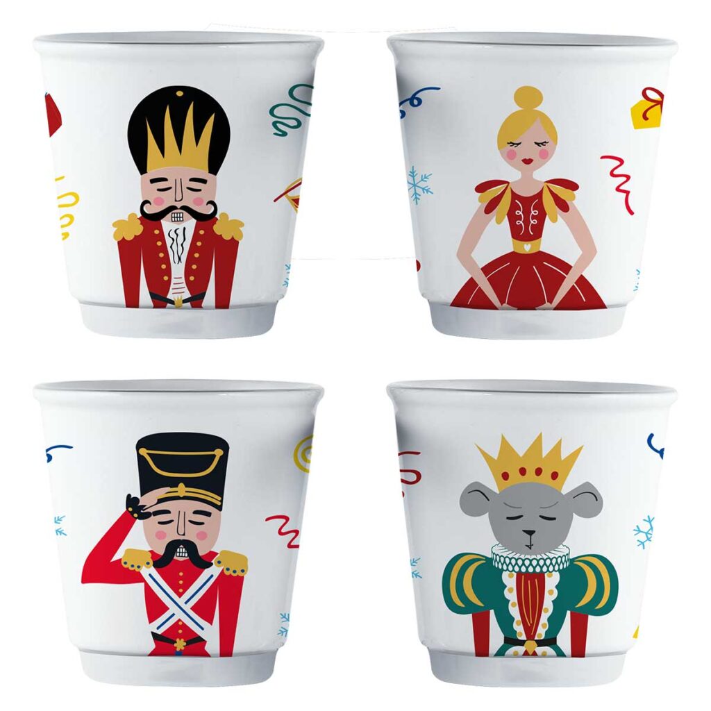 Nussknacker Set 4 Espressobecher Porzellan (1)