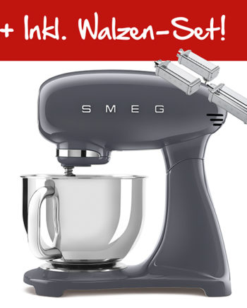 Smeg SMF03 Küchenmaschine 50‘s Style - Grau + Pasta Walzen SET
